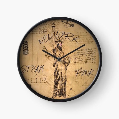 Horloge Murale Statue de la Liberté New York Steam Punk=2504 30cm Décoration Artistique pour Cheminée, Maison, Chambre et Bureau