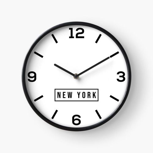 Horloge Murale Fuseau horaire de New York, États-Unis, mur de la salle de rédaction=2484 30cm Décoration Artistique pour Cheminée, Maison, Chambre et Bureau