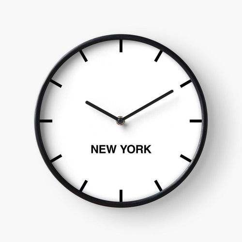 Horloge Murale Salle de presse du fuseau horaire de New York=11 30cm Décoration Artistique pour Cheminée, Maison, Chambre et Bureau