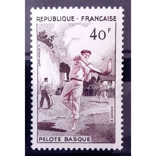 Sports 1956 - Pelote Basque 40f (Impeccable N° 1073) Neuf** Luxe (= Sans Trace De Charnière) - Cote 7,20 - France Année 1956 - N11239