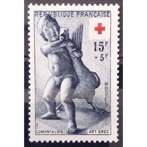 Croix Rouge 1955 - Enfant À L'oie 15f+5f Bleu-Gris (Impeccable N° 1049) Neuf** Luxe (= Sans Trace De Charnière) - Cote 6,50 - France Année 1955 - Brn83 - N30254