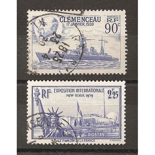 425 - 426 (1939) Clémenceau - Exposition De New York 2f25 Oblitérés (Cote 7,8e) (5355)