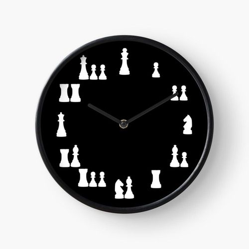 Horloge Murale Pièces d'échecs blanches=2085 30cm Décoration Artistique pour Cheminée, Maison, Chambre et Bureau