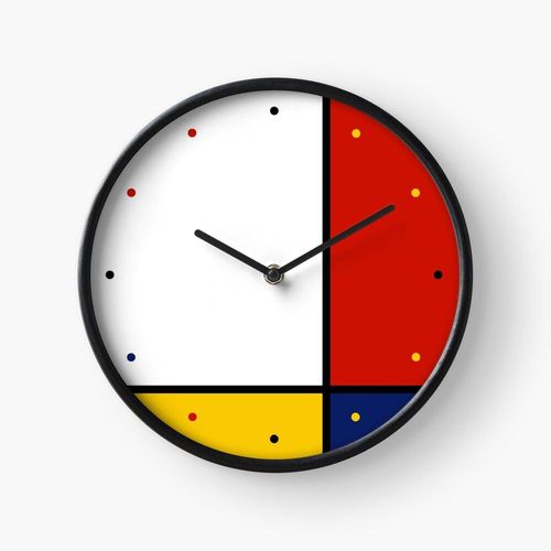 Horloge Murale Art abstrait de style Mondrian=86 30cm Décoration Artistique pour Cheminée, Maison, Chambre et Bureau