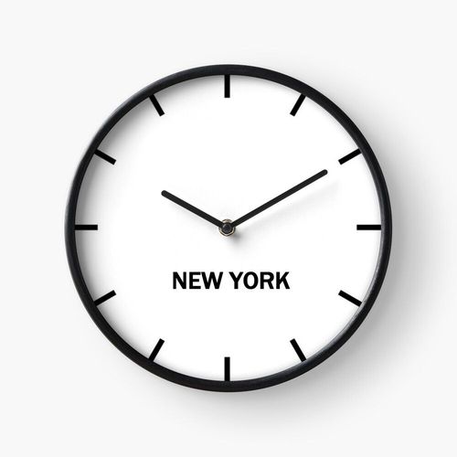 Horloge Murale Fuseau horaire de New York=1636 30cm Décoration Artistique pour Cheminée, Maison, Chambre et Bureau
