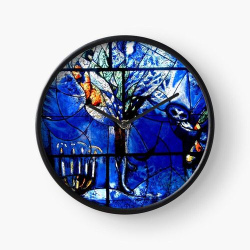 Horloge Murale Panneau de verre Marc Chagall=1615 30cm Décoration Artistique pour Cheminée, Maison, Chambre et Bureau