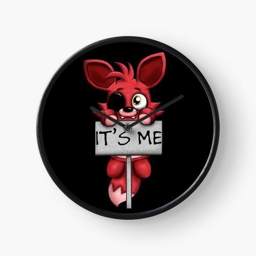 Horloge Murale FNAF Peluche Foxy=1558 30cm Décoration Artistique pour Cheminée, Maison, Chambre et Bureau
