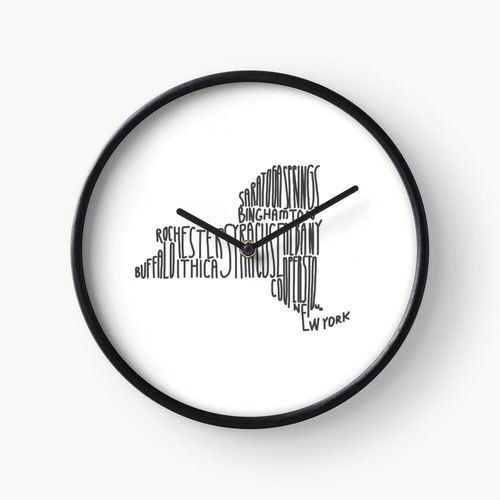Horloge Murale Villes de New York 30cm Décoration Artistique pour Cheminée, Maison, Chambre et Bureau