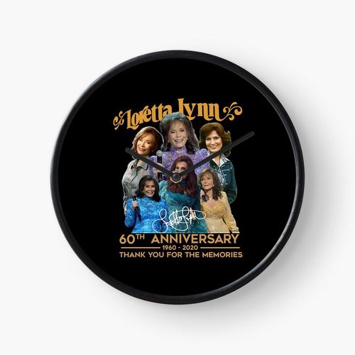Horloge Murale Loretta Lynn Auteur-compositeur-interprète Musique country Albums d'or Dauxanhtee Original 60Th Anniversary Signat.p 30cm Décoration Artistique pour Cheminée, Maison, Chambre et Bureau