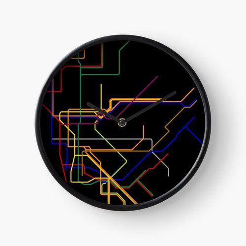 Horloge Murale Lignes de New York 30cm Décoration Artistique pour Cheminée, Maison, Chambre et Bureau