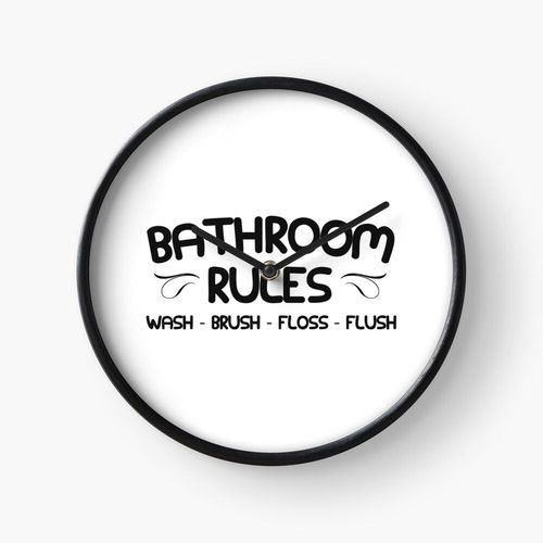 Horloge Murale règles de salle de bain 30cm Décoration Artistique pour Cheminée, Maison, Chambre et Bureau