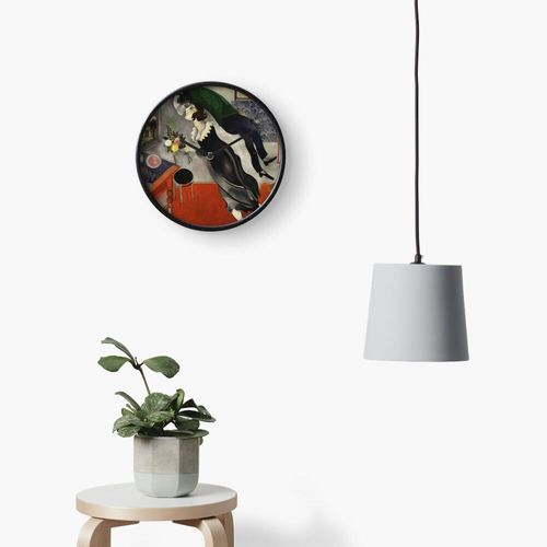 Horloge Murale Marc Chagall Print, Chagall Poster, Chagall Printable, Chagall Wall Decor, Chagall Art, Digital Famous Art, Eclectic 30cm Décoration Artistique pour Cheminée, Maison, Chambre et Bureau