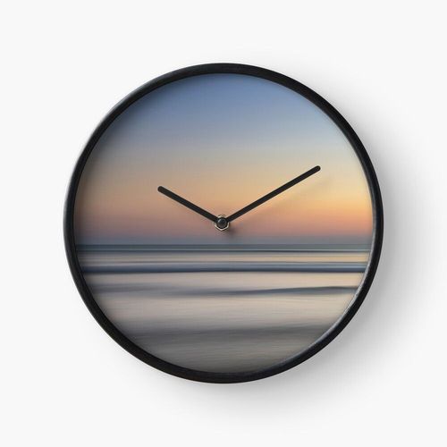 Horloge Murale Ciel et océan - Terre et mer vues du dessus de l'océan bleu Photo 30cm Décoration Artistique pour Cheminée, Maison, Chambre et Bureau