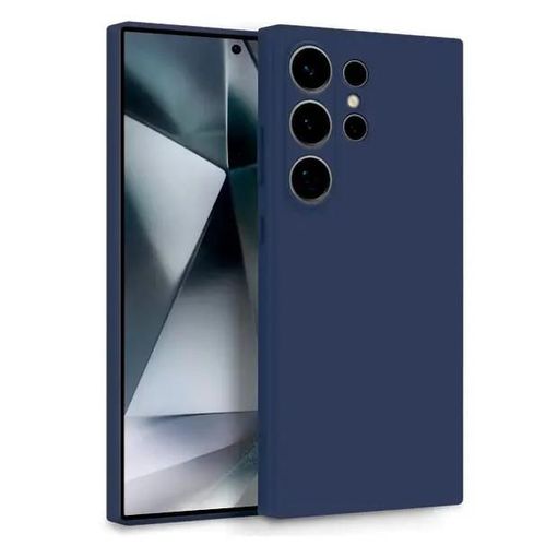Coque Pour Samsung Galaxy S25 Ultra 5g - Housse Etui Silicone Gel Fine + Film Ecran - Bleu Fonce