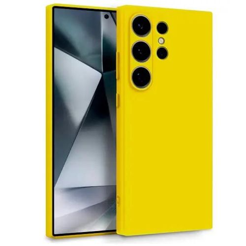 Coque Pour Samsung Galaxy S25 Ultra 5g - Housse Etui Silicone Gel Fine + Film Ecran - Jaune