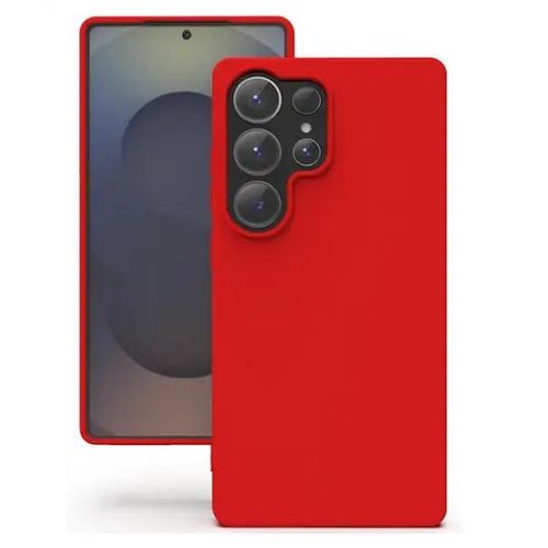 Coque Pour Samsung Galaxy S25 Ultra 5g - Housse Etui Silicone Gel Fine + Verre Trempe - Rouge