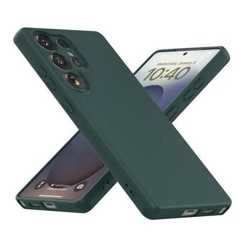 Coque Pour Samsung Galaxy S25 Ultra 5g - Housse Etui Silicone Gel Fine + Verre Trempe - Vert