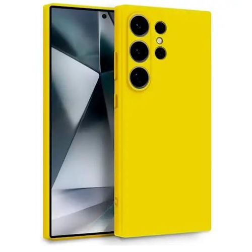 Coque Pour Samsung Galaxy S25 Ultra 5g - Housse Etui Silicone Gel Fine + Verre Trempe - Jaune