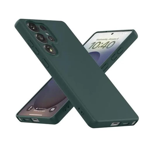 Coque Pour Samsung Galaxy S25 Ultra 5g - Housse Etui Silicone Gel Fine + Film Ecran - Vert