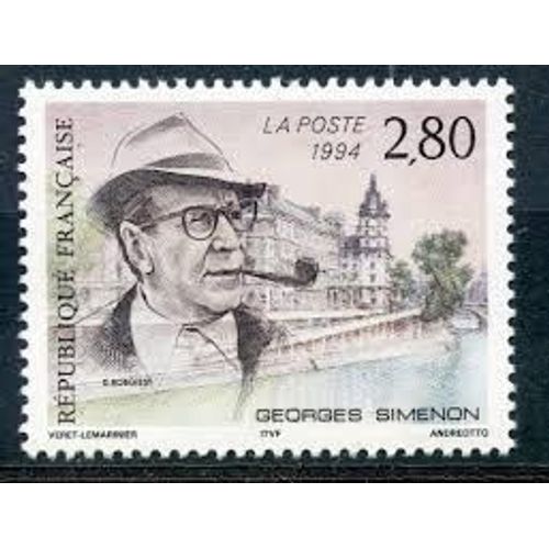 Hommage À Georges Simenon Émission Commune France/Belgique/Suisse Année 1994 N° 2911 Yvert Et Tellier Luxe