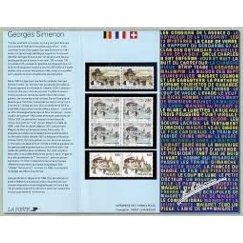 Hommage À Georges Simenon Émission Commune France/Belgique/Suisse Pochette Souvenir N° 11 Année 1994 N° 2911 Yvert Et Tellier Luxe