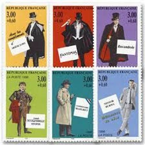 Héros De Romans Policiers : Rocambole-Arsène Lupin-Fantomas-Maigret-Nestor Bruma Série Complète Année 1996 N° 3025 3026 3027 3028 3029 3030 Yvert Et Tellier Luxe