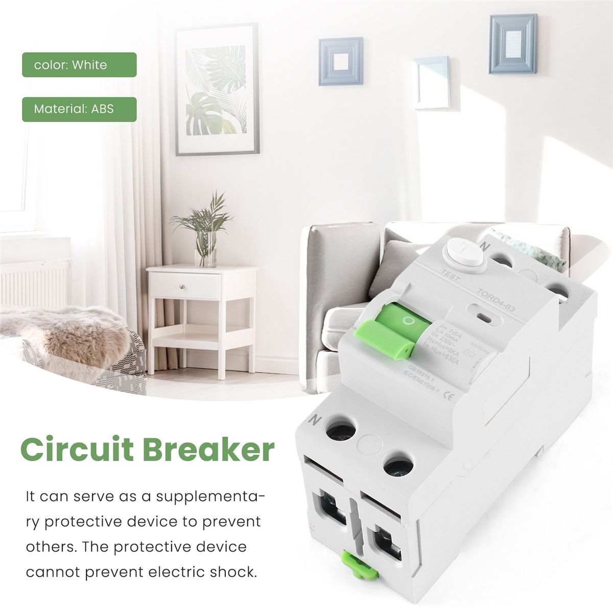 AC 2P 6KA RCCB RCD 230V Disjoncteur  Courant RSiduel Dis... - 7