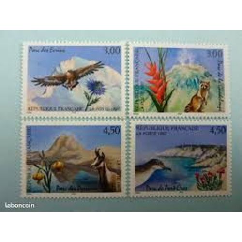 Série Nature De France (12) Parcs Nationaux Série Complète Année 1997 N° 3054 3055 3056 3057 Yvert Et Tellier Luxe