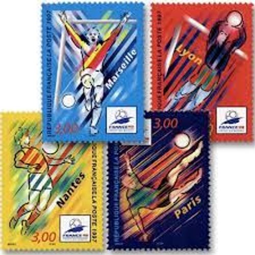 Sport : Coupe Du Monde De Football (3) "France 98" Série Complète Année 1997 N° 3074 3075 3076 3077 Yvert Et Tellier Luxe
