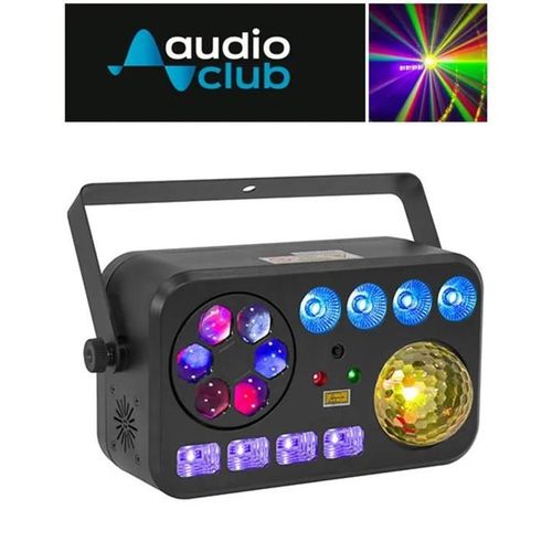 Effet jeux de lumière 6-en-1 DMX combine 6 Crystal Ball Grande puissance RGB + UV + LEDBALL + Laser rouge et vert + Stroboscope