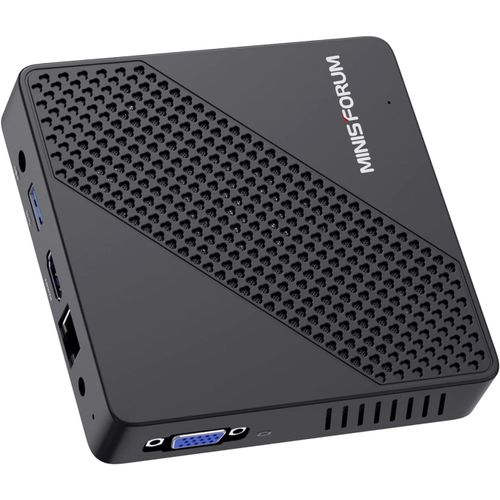 Minis Forum Mini Pc Sans Ventilateurr Celeron N4020(Jusqu'À 2,8 Ghz) 4 Go Ddr4 / 64 Go Emmc Mini Ordinateur Port Hdmi Et Vga 2,4/5,8 Wifi Bt 3Xusb3.0,Ssd M.2 2242 Ssd