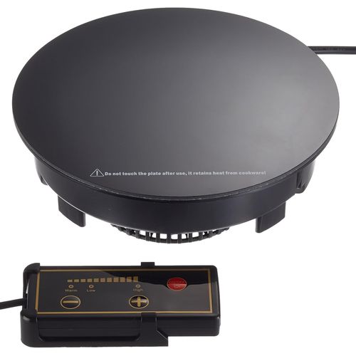 69131-Plaque À Induction Pour Chafing Dish(1000W,Ø24 Cm) Avec Régulateur De Température,Idéale Pour Buffets,Couleur Noire