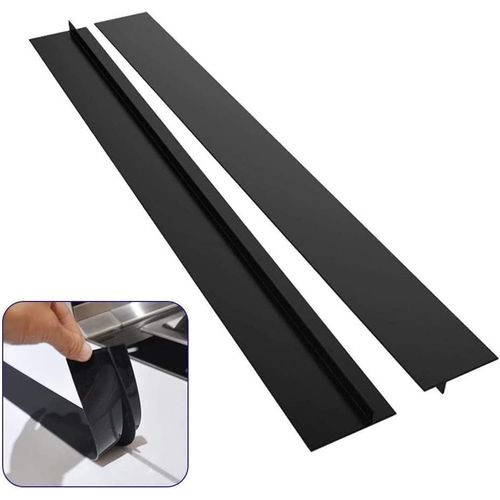 2pcs Joint Plan De Travail Cuisine,25 Inches Joint Silicone Gap Cover Noir,Joint Plan De Travail Cuisine Noir Pour Cuisinière Silicone De L'écart Protection Latérale De Gazinière(25 Pouces)