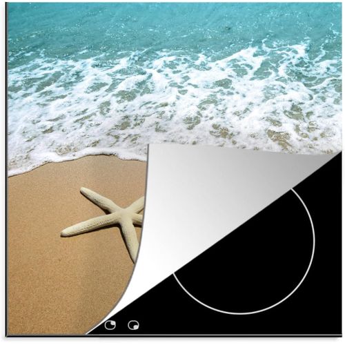 Protège-Plaque À Induction-Plaque Protection Vitrocéramique Induction-Vinyl-Étoile De Mer-Plage-Mer-78X78 Cm-Couvre Plaque De Cuisson-Accessoires De Cuisine