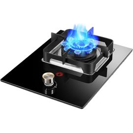 Table De Cuisson À Gaz Plaque De Cuisson À Gaz Intégrée 5,2 Kw Plaque De Cuisson À Neuf Chambres Avec Brûleur En Verre Trempé Noir,Rappel Anti-Brûlure,Grille De Cuisson Carrée Coupe-Vent À Récu