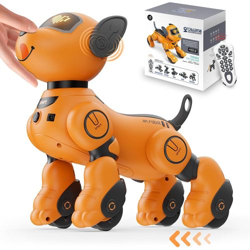 Robot Chien Enfants Jouet Télécommandé-Voix Et Télécommande 2,4 Ghz Animal De Compagnie Robot Chien Avec 20+ Fonctions,Danse Programmable Musique Rc Robot Chien Pour Enfants 3-12 Ans