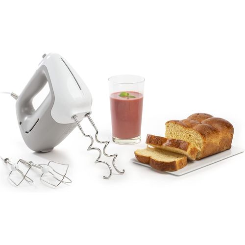 Prep'Mix Batteur Electrique 5 Vitesses 2 Fouets 2 Crochets Pétrisseurs Inox Batteur Polyvalent Et Ergonomique Accessoires Compatibles Lave-Vaisselle 450 W Hm450B10 Blanc