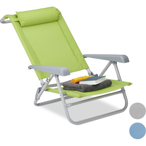 ,Vert Pliante Jardin Chaise Pliable Plage Ajustable Appui-Tête Accoudoirs Réglables 120 Kg,Acier,74 X 59 X 27 Cm
