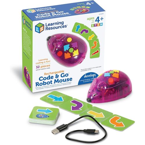 Code & Go Robot Souris Rechargeable,Jouets Mixte,Robot Programmable Interactif Sans Écran,Dès 4 Ans