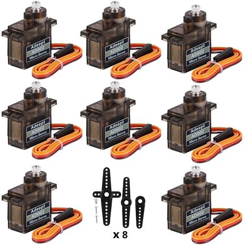 Lot De 4 Micro-Servomoteurs Ad002 9g En Métal Pour Bricolage De Voiture,Robot,Bras Robotique,Stem,Raspberry Pi,Arduino Projet,Hélicoptère,Avion,Bateau