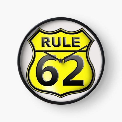 Horloge Murale AA Règle 62 Détendez-vous -jaune 30cm Décoration Artistique pour Cheminée, Maison, Chambre et Bureau