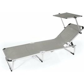 Viareggio Lit Pliant Gris 187 X 60 X 30 Cm,Pour Ameublement Extérieur Et Jardin