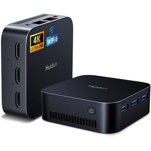 H20 Mini Pc Intel Alder Lake-N97(Jusqu'À 3,6 Ghz),16 Go Lpddr5 512 Go Ssd Mini Ordinateur De Bureau Windows 11 Pro,Triple Hdmi 4K,3X Usb 3.0,Type-C,Wifi 6,Bt 5.2,Ethernet Gigabit Double