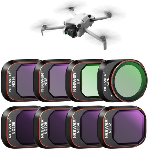 Neewer Lot De 8 Filtres Nd Et Cpl Compatibles Avec Dji Mini 4 Pro, Filtres Polarisants Uv Cpl Nd8 Nd16 Nd32 Nd64 Nd128 Nd256 Cpl Polarisants À Densité Neutre Pour Drone, Verre Optique Hd-Neewer