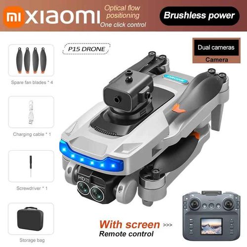 Xiaomi-Drone Professionnel P15 Max,8k,Aérien,Hd,Évitement D'obstacles,Grand Écran,Télécommande,Pliable,Moteur Sans Balais - Type P15 Max-8k-Grey