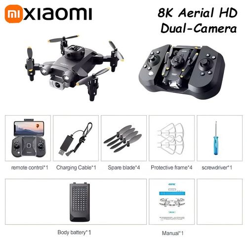 Xiaomi-Mini Drone V30,Photographie Hd Aérienne 8k,Uav Professionnel,Évitement D'obstacles À Cinq Faces,Hélicoptère Portable,Quadcopter - Type V30-8k Dual-Black-Generique