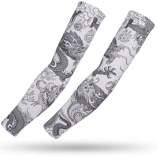 Mancommuniste De Tatouage 3d Pour Vélo,Protection Uv Extérieure,Course À Pied,Cyclisme,Crème Solaire,Chauffe-Bras,Manchette,1 Paire - Type Multi-L