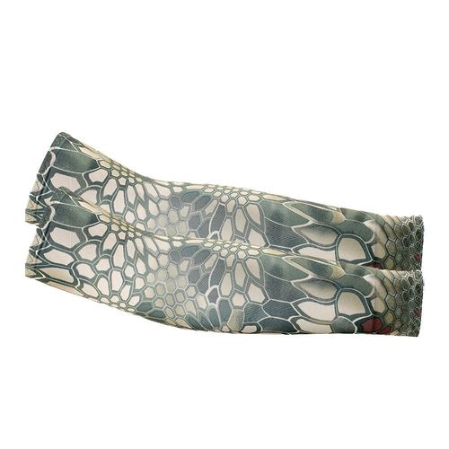Manchons De Bras De Protection Solaire Uv Unisexe,Manches De Refroidissement,Chauffe-Bras À Séchage Rapide,Sports De Plein Air,Course À Pied,Pêche,Cyclisme,Hommes,2 Pièc - Type Python Pattern Green