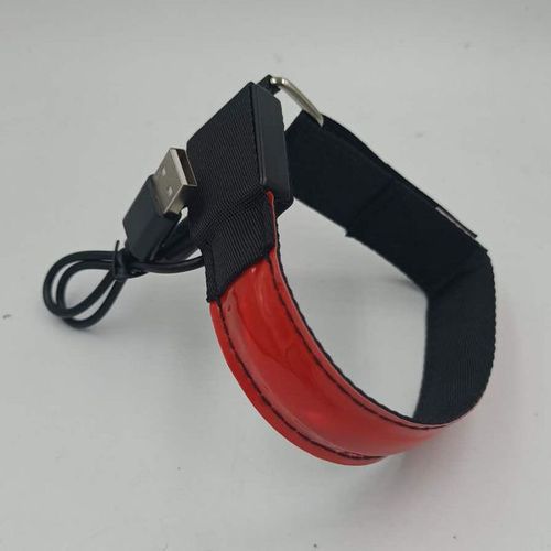 Brassard De Course De Nuit Shoous Avec Lumière Led,Ceinture De Sécurité,Bandeau De Sport,Bandeau De Cyclisme,Bandeau Anti-Rouleau - Type Usb Red #A