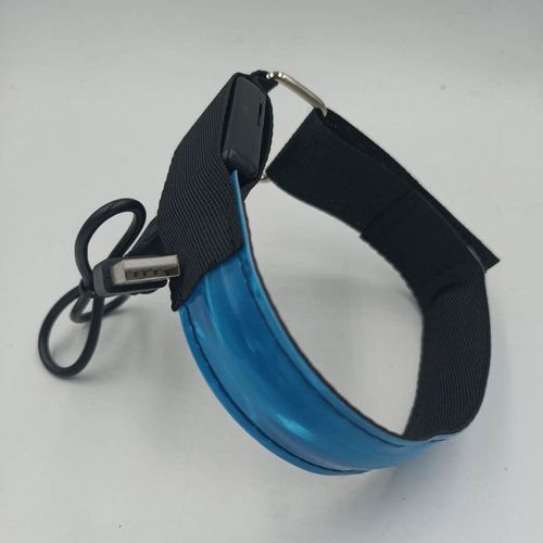 Brassard De Course De Nuit Shoous Avec Lumière Led,Ceinture De Sécurité,Bandeau De Sport,Bandeau De Cyclisme,Bandeau Anti-Rouleau - Type Usb Blue #A